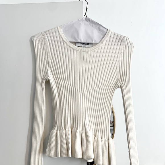 Derek Lam 10 Crosby Ribbed Peplum Top - Picture 4 of 5